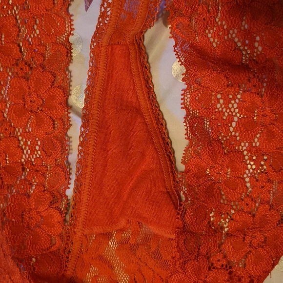 VINTAGE PINK Victoria's Secret Cheekie Thong Orange Sz S - Picture 5 of 8